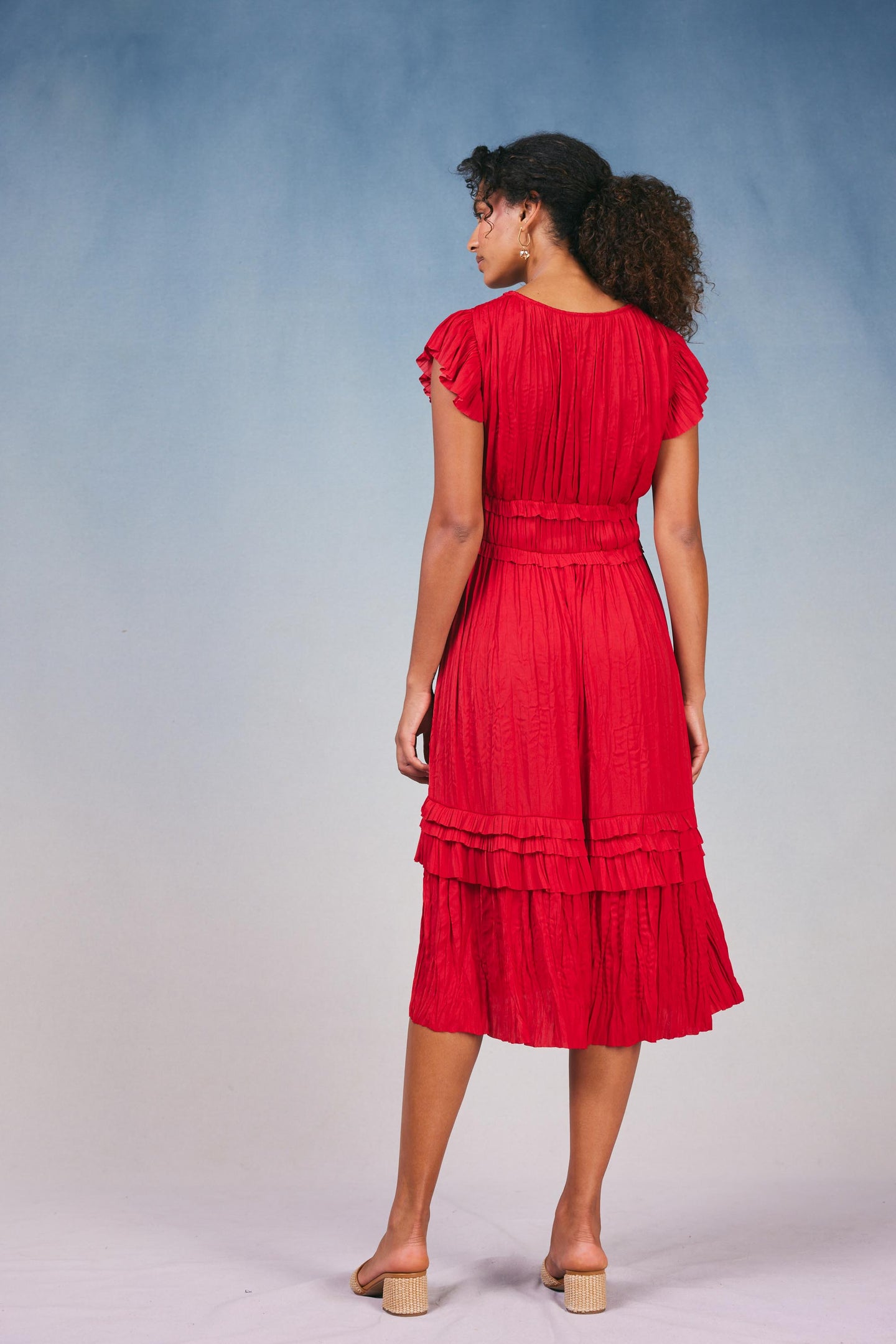 Sereia Pleated Midi Dress