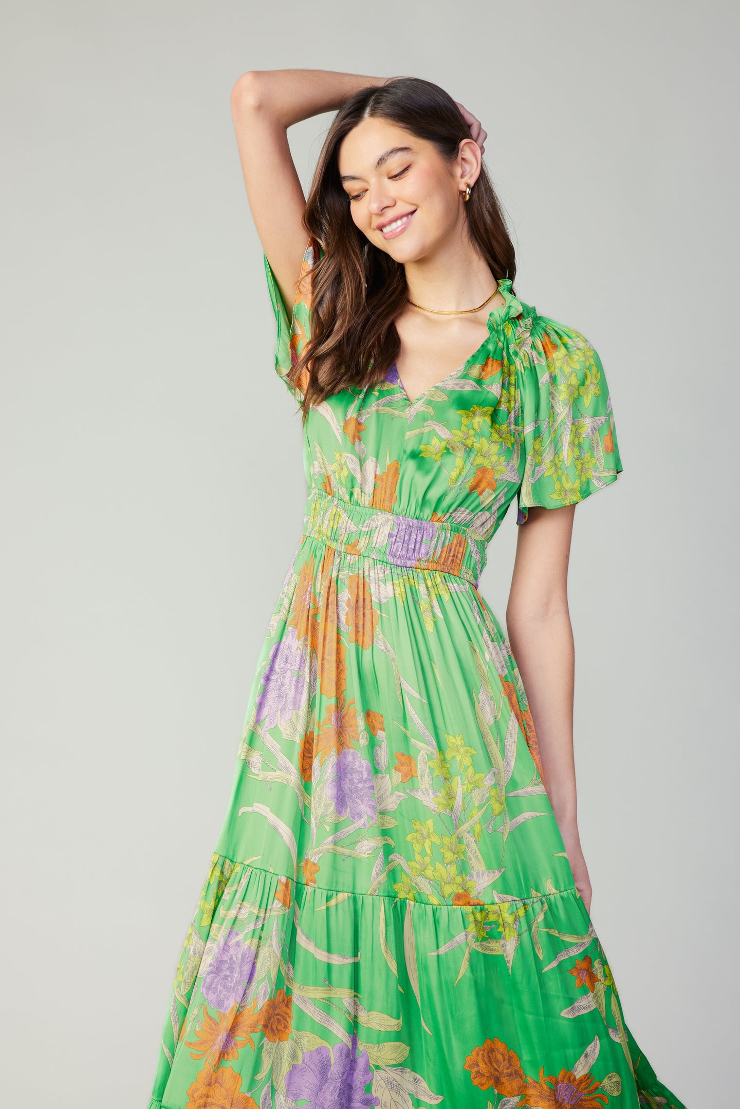 Floral Pattern Maxi Dress