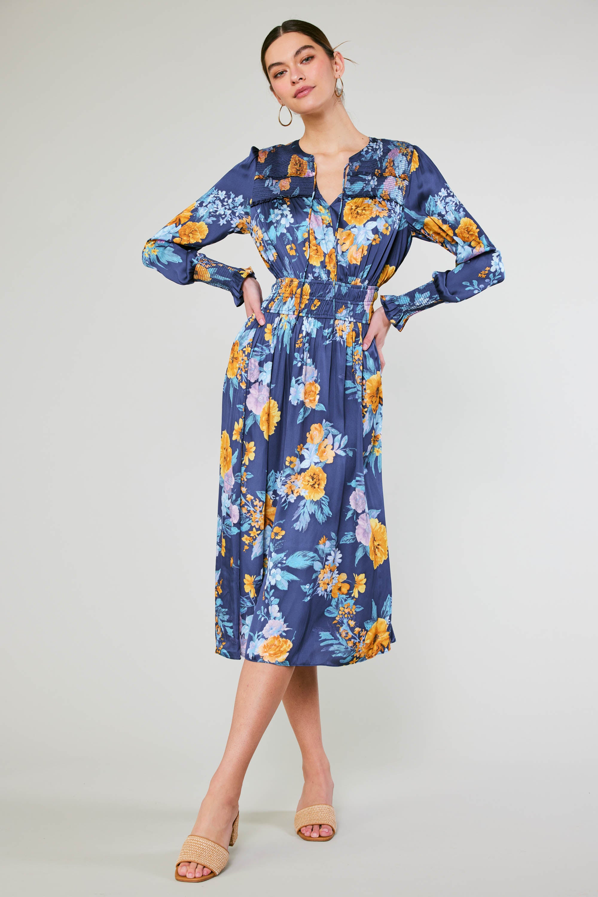 Aida Floral Midi Dress – CURRENT AIR