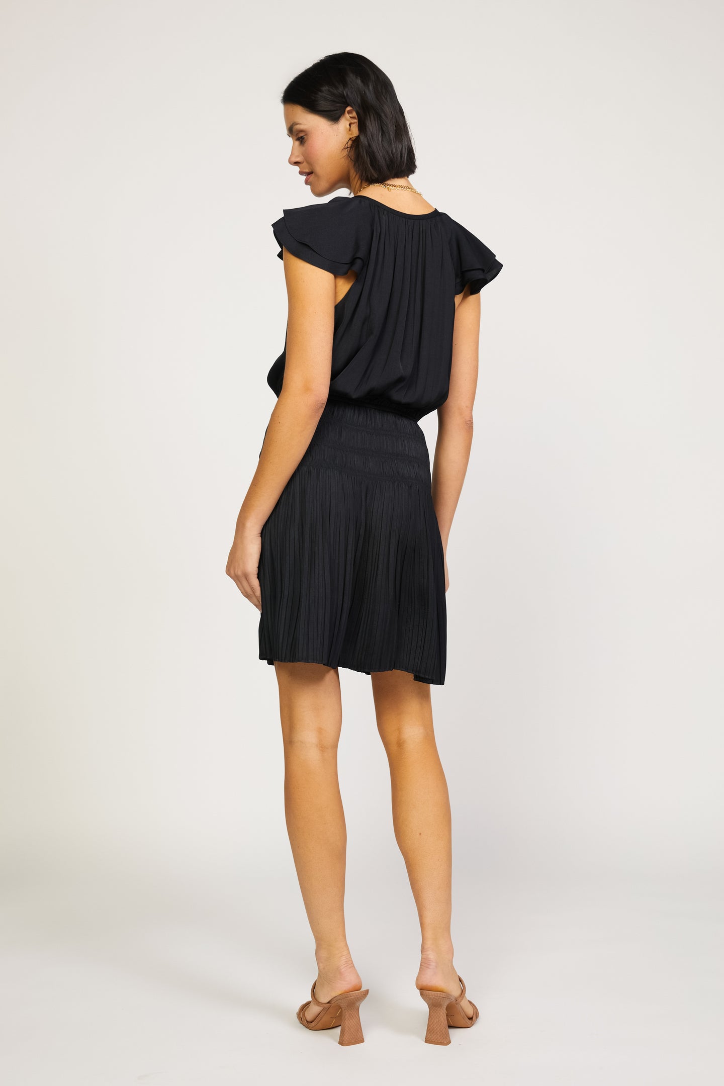 Talia Flutter Sleeve Mini Dress