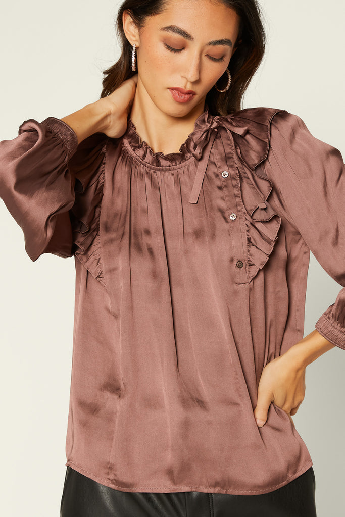 Ruffled Bow Detail Blouse