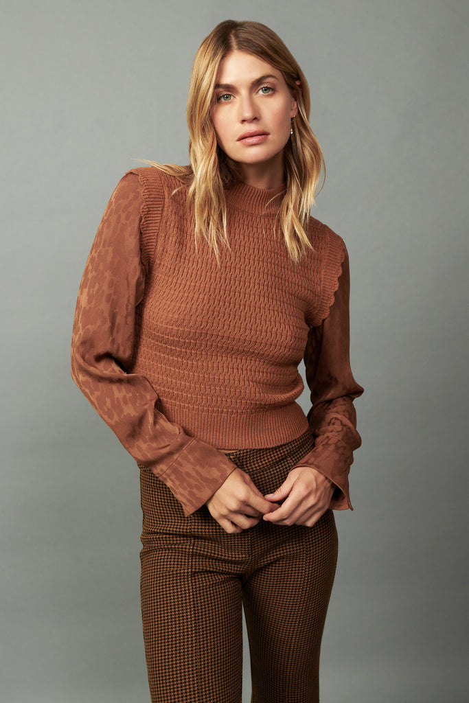 Contrast Mockneck Sweater