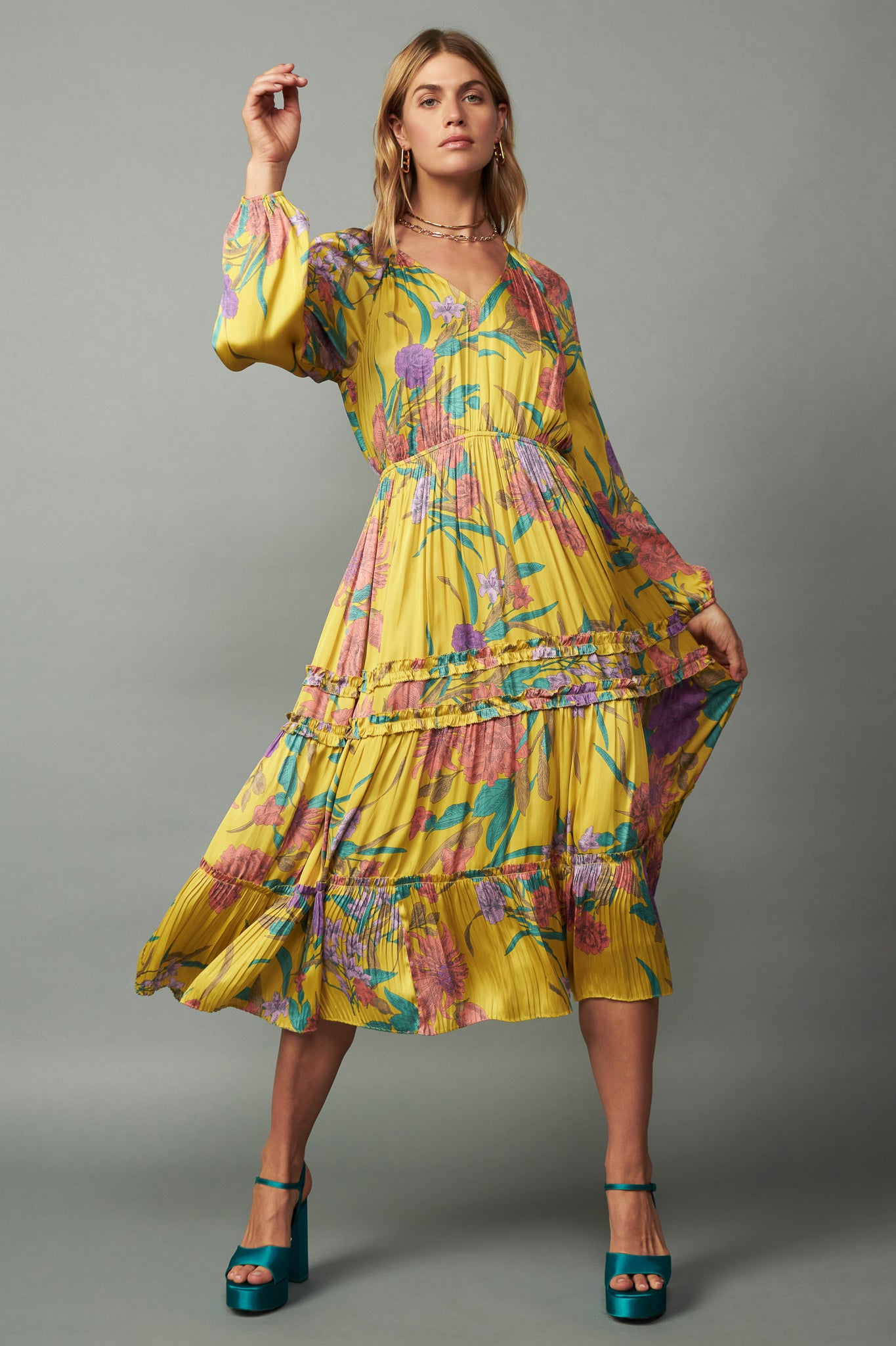 Marigold Floral Maxi Dress