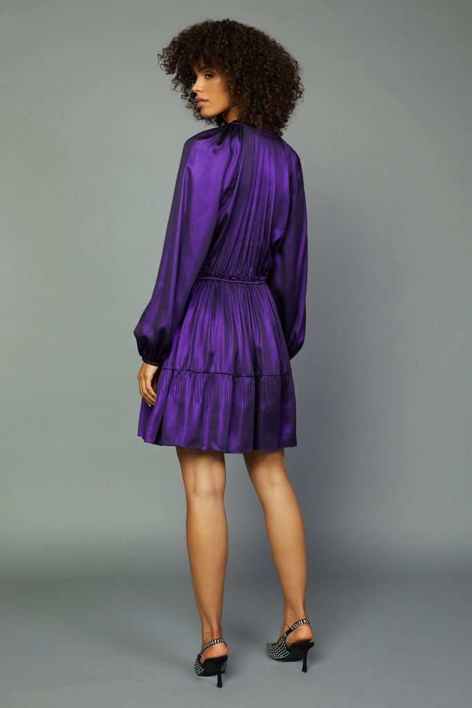 Metallic Purple Mini Dress