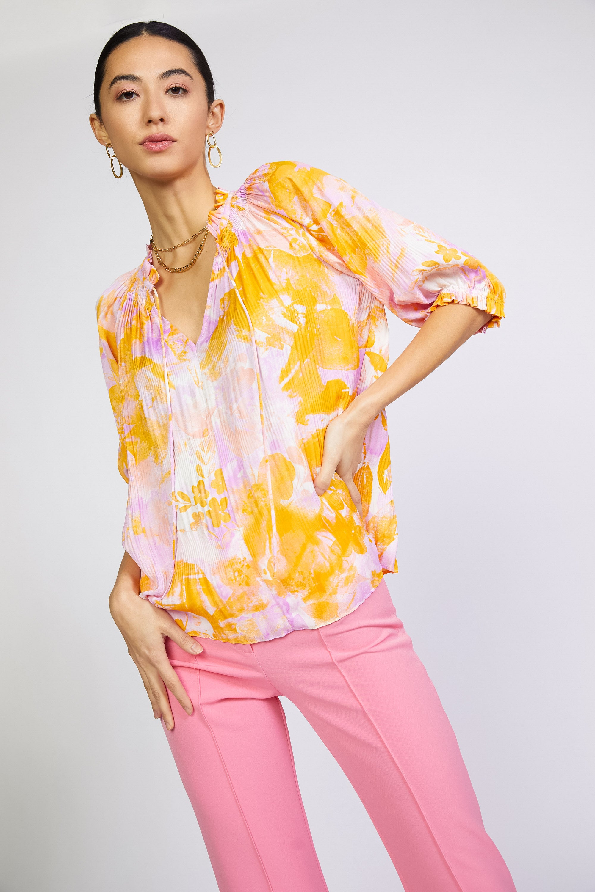 Angelica Painterly Floral Blouse – CURRENT AIR