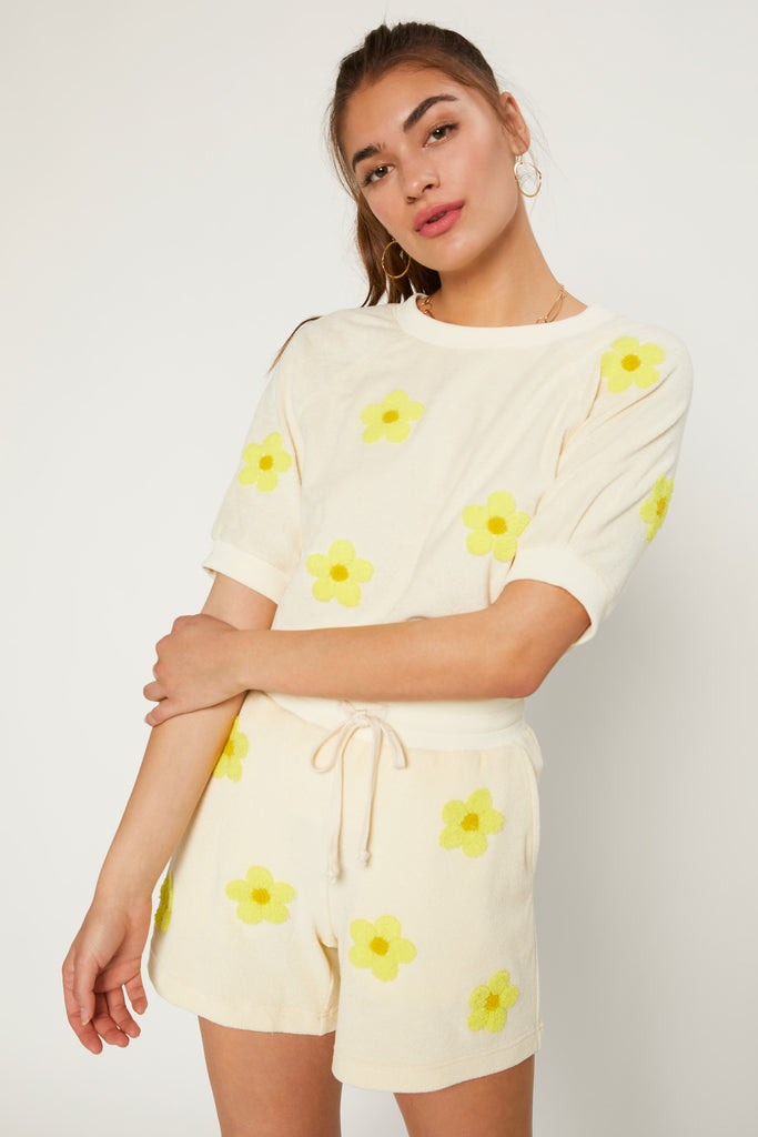 Daisy Embroidered Knit Top