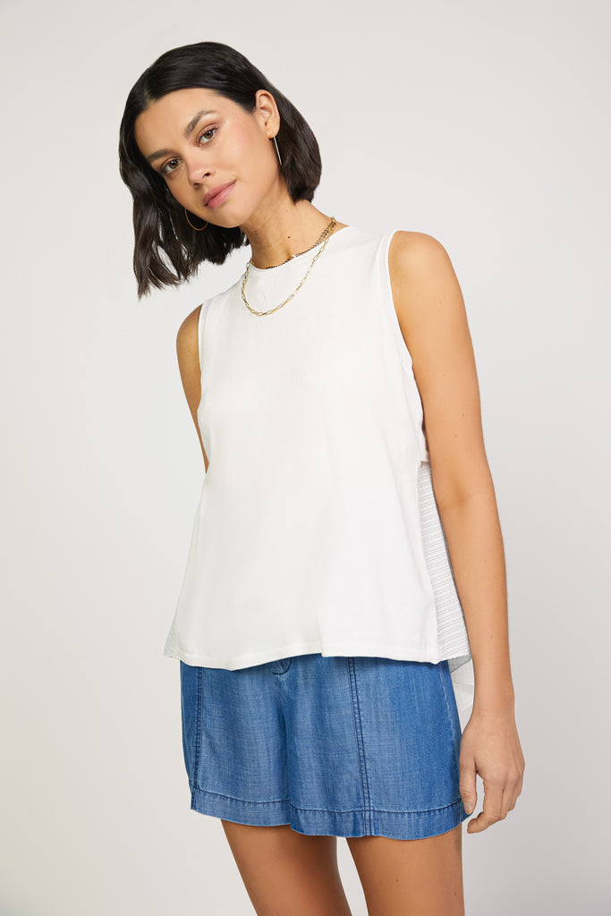 Contrast Back Knit Top