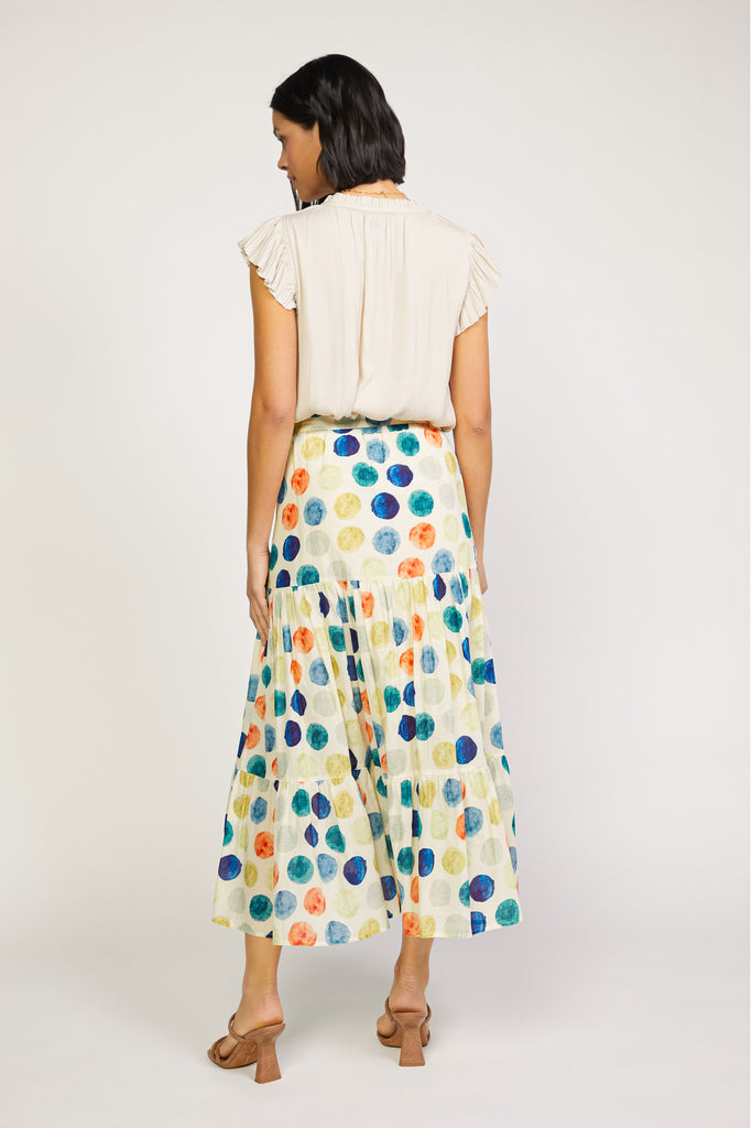Watercolor Dot Midi Skirt