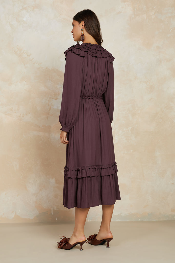Greta Ruffled Midi Dress