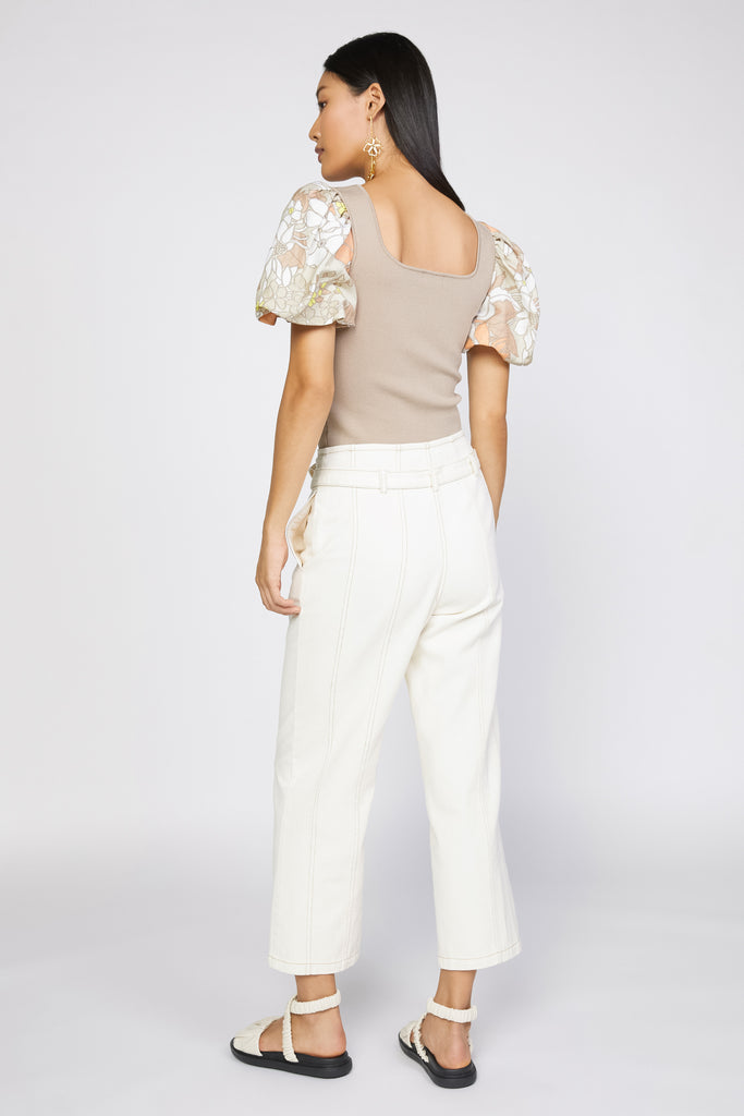 Belted Straight Leg Pant