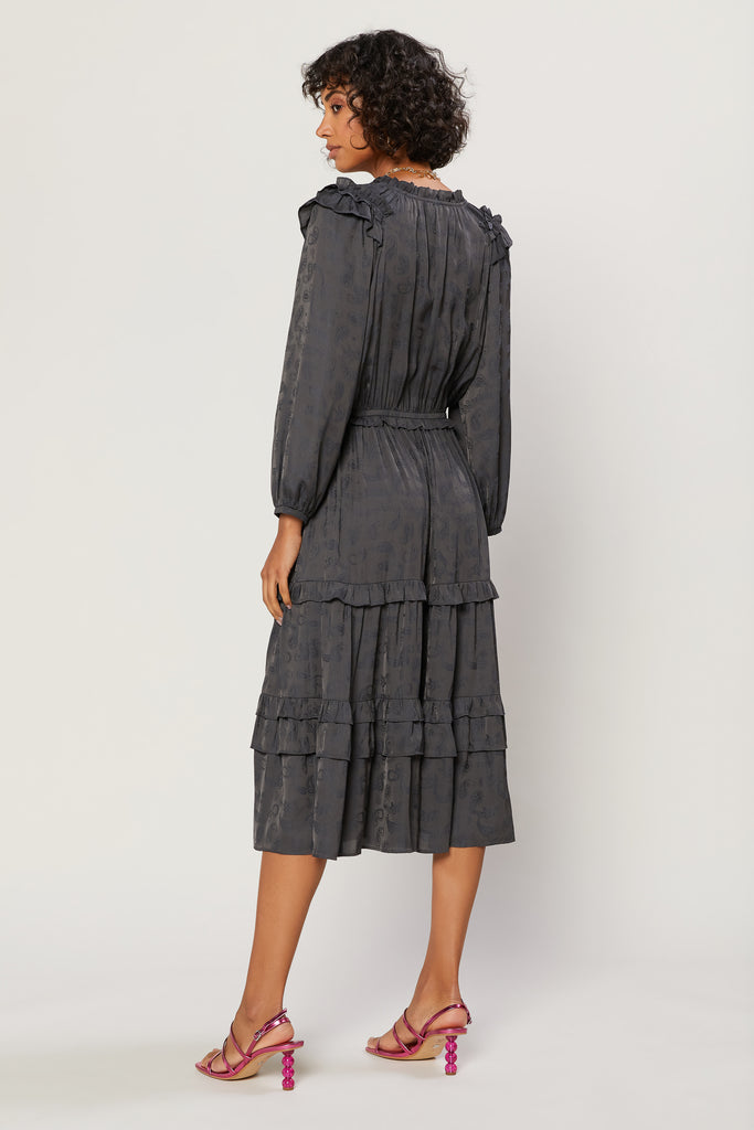Tiered Skirt Midi Dress