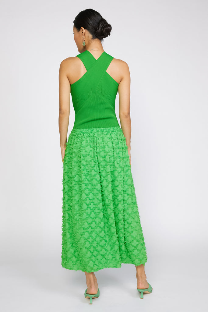 Textured Contrast Knit Dress