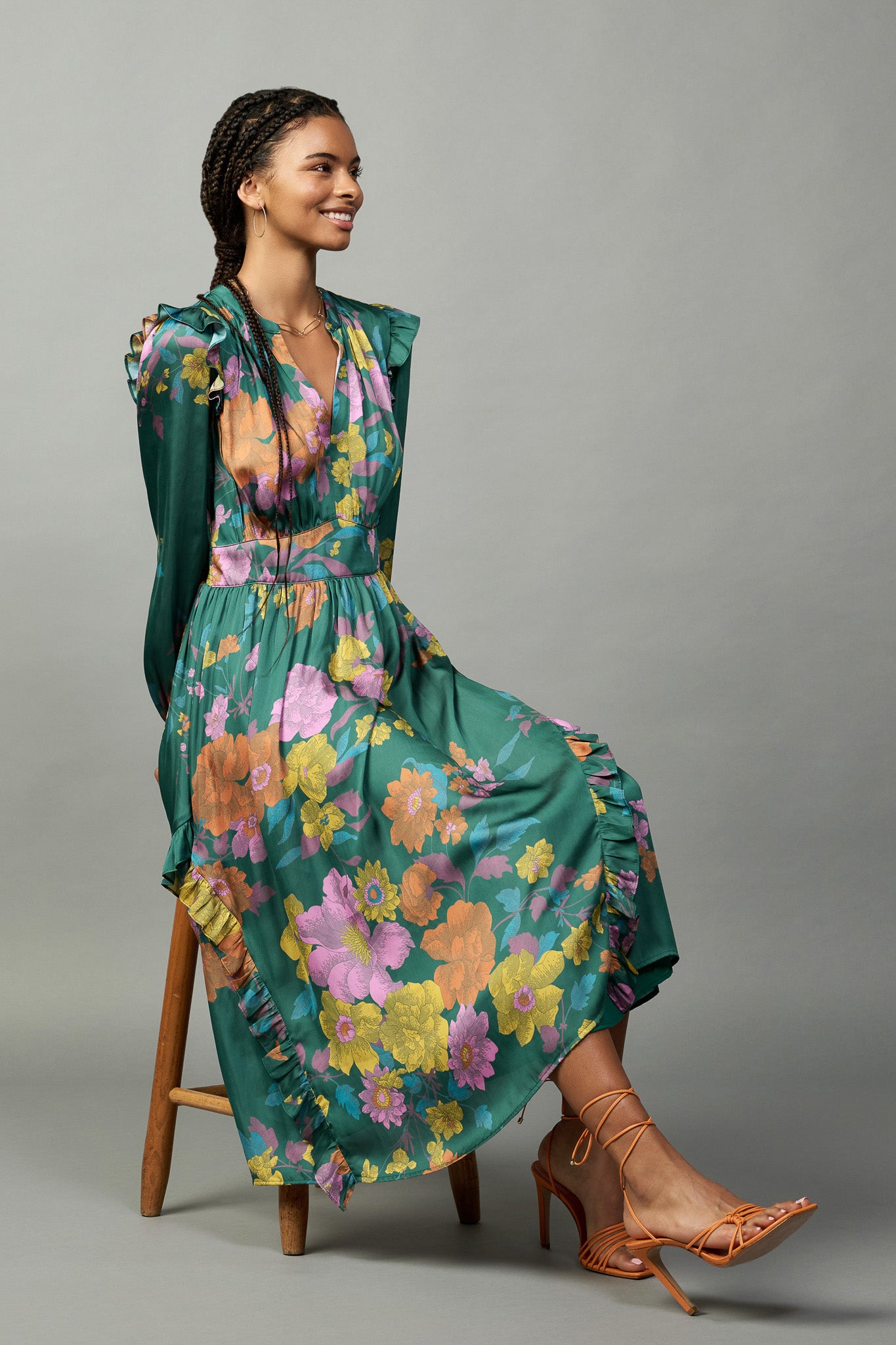 Emmaline Botanical Midi Dress – CURRENT AIR