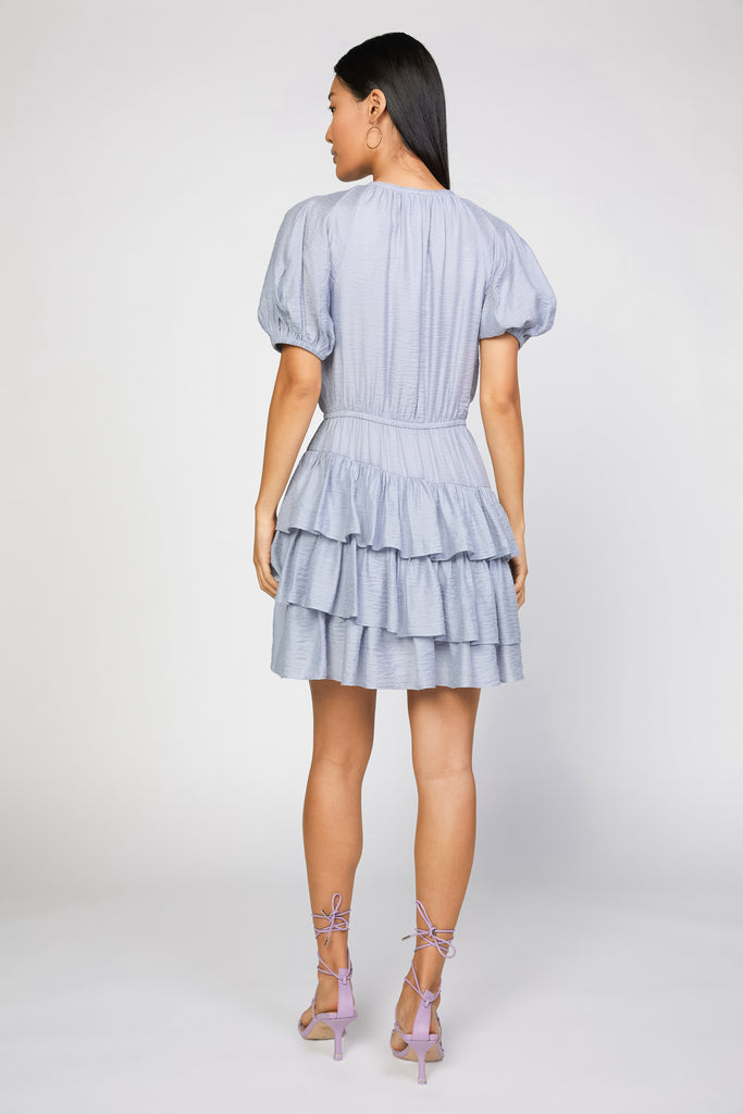Asymmetrical Ruffled Mini Dress