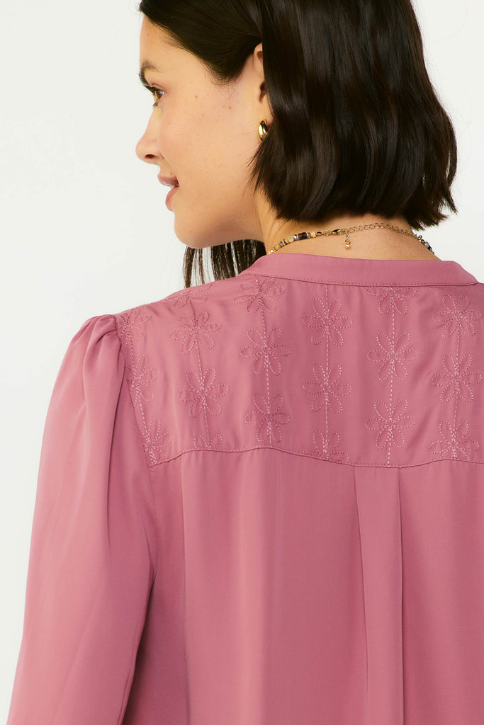 Floral Quilted Yoke Blouse