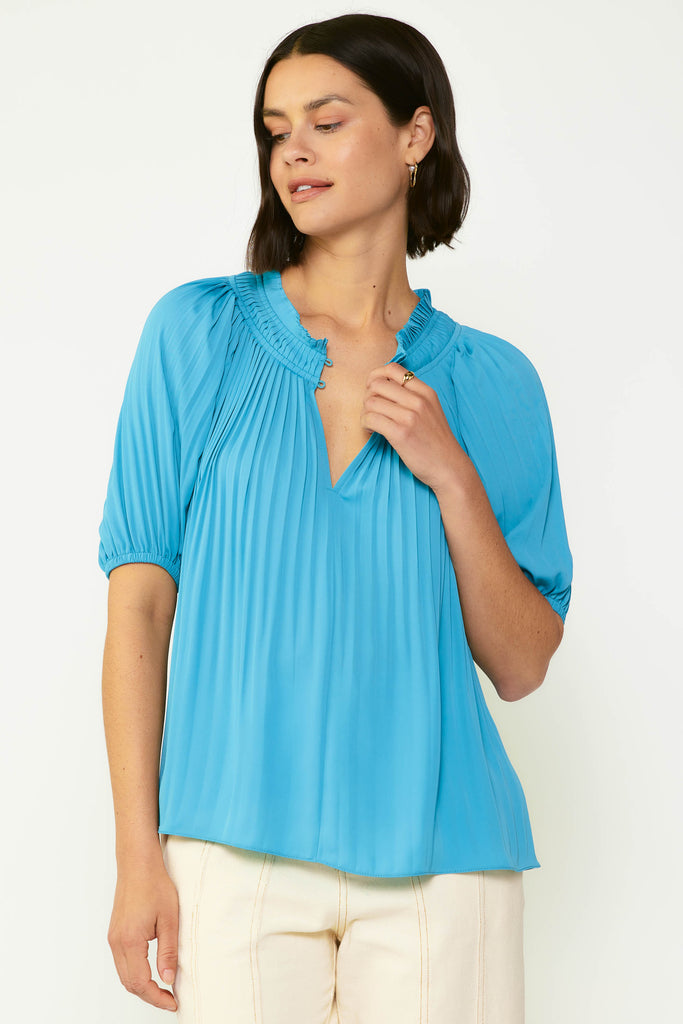 Pleated Buttoned Blouse