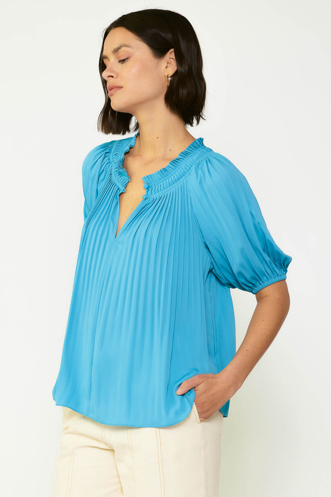 Pleated Buttoned Blouse