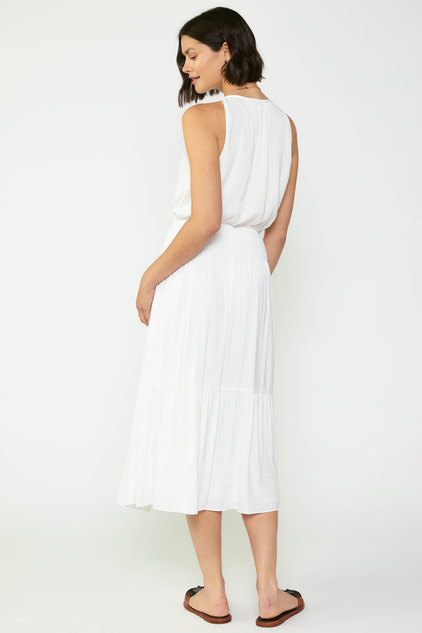 Smocked Waist Halter Midi Dress – CURRENT AIR