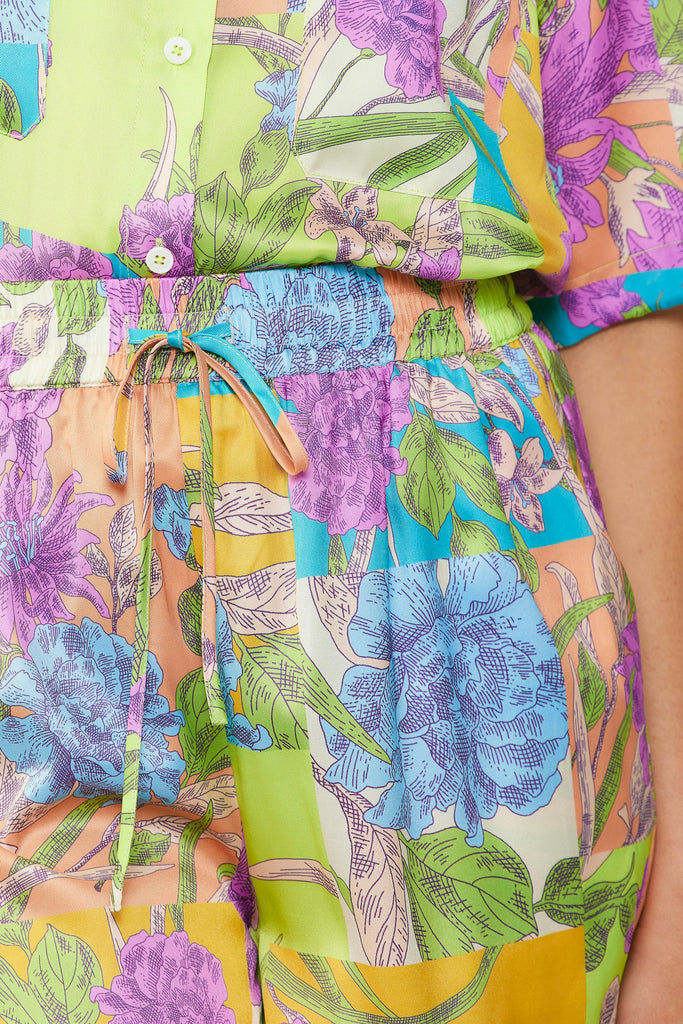 Botanical Color Block Shorts